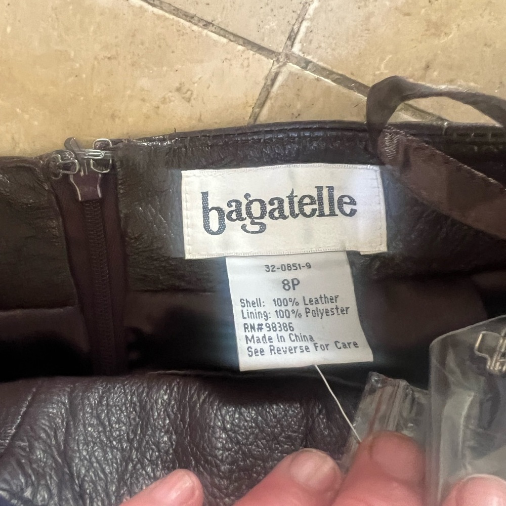 Bagatelle ladies, Brown midi genuine leather fully line skirt and NWT size 8 P - Picture 4 of 9